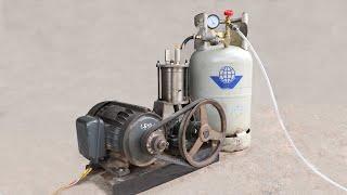 Making an Air Compressor using Piston and Gas Bottle | Very Powerful