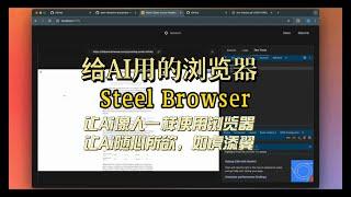 AI时代网页自动化革命【Steel Browser】让Ai像人一样使用浏览器让Ai随心所欲，如虎添翼|浏览器API|Ai自动化|浏览器自动化|AI工具|神器