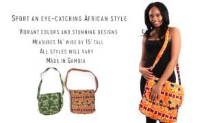 Assorted African print tote bags from Africa Imports