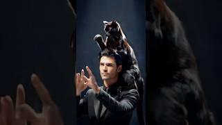 Magician With Cat Shocks Judges On America's Got Talent #funny #ai #shortsfeed #agt #shortsviral
