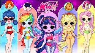 MLP Twilight Sparkle & Ladybug Become Winx Club | DIYs Paper Doll & Craft