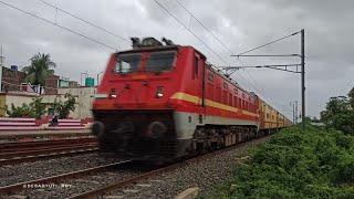 Aggressive Red Beast in Furious Mood || WAP-4 Malda Intercity Express Blasts Through Agradwip.!