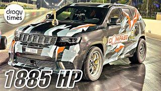 1885 HP Jeep Cherokee Trackhawk 3.8 Whipple | Roll Racing 1320ft |  80-266 Km/h & 50-165 mph