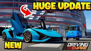 DRIVING EMPIRE HUGE UPDATE 21+ NEW CARS, DEALERSHIP, NEW RACE AND NEW LIMITEDS