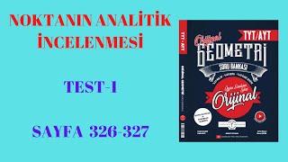 Noktanın Analitik İncelenmesi Test 1 (ORİJİNAL YAYINLARI GEOMETRİ SORU BANKASI 2021)