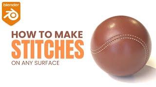 Easy way to make stitches on any surface | blender #blendertutorial #stitches