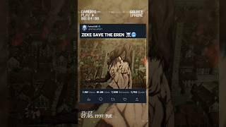 Zeke Save The Eren ️ #shots #aot #zekeyeager #aot #quotes #foryou #eren #titans #fly #fyp