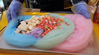 솜사탕 아이스크림 과일 브리또 / Cotton Candy Ice Cream Fruit Britto - Korean Street Food