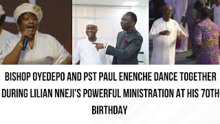  Bishop Oyedepo, Dr Paul Enenche Dancing Together during Lilian Nneji's Ministration at His 70th