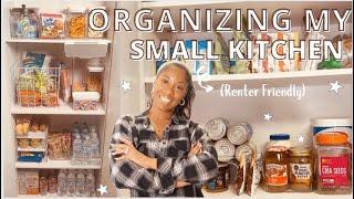 SMALL KITCHEN ORGANIZATION ON A BUDGET | RENTER FRIENDLY + SMALL PANTRY ORGANIZATION