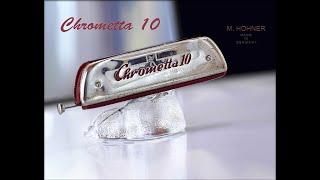 Vintage Hohner Chromatic Harmonica Chrometta 10. Винтажная губная гармоника Chrometta 10 Хонер.