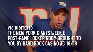 The New York Giants Week 6 Post-Game Locker Room brought to you by Hard Rock Casino AC 10/19