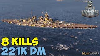 World of WarShips | Großer Kurfürst | 8 KILLS | 221K Damage - Replay Gameplay 1080p 60 fps