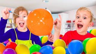 Levi, Stella and Ivy Pop 100 Mystery Balloons to Win a YES Day!