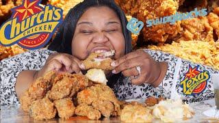 CHURCH'S FRIED CHICKEN, OKRA, FRIES, MASH POTATOES & HONEY BUTTER BISCUITS| SWAGBUCKS