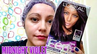 Dying my hair with Loreal Feria color V28 Deepest violet at home