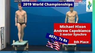 2019 Andrew Capobianco Mike Hixon - 407C - 3 meter springboard - World  Diving Championships