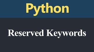 Reserved words in Python (Hindi)