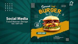 Restaurant Food Banner or Social Media Poster Design Tutorial | Photoshop CC | hridoyhtd