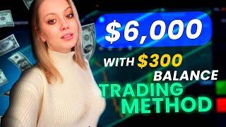 $6000 IN BINARY OPTIONS WITH $300 BALANCE | Trading Method Tutorial  Pocket Option