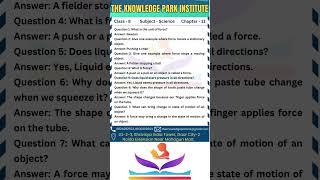 Force and Pressure | Practice test series | Science | The Knowledge Park Institute #shorts