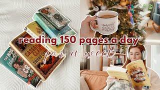 reading 150 pgs a day for a week - reading books off my tbr READING VLOG | BOOKMAS DAY 4