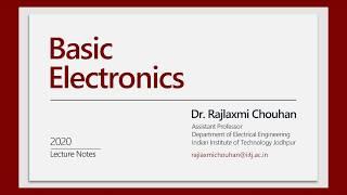 Basic Electronics - Lecture 10 Introduction to Opamps - Dr. Rajlaxmi Chouhan