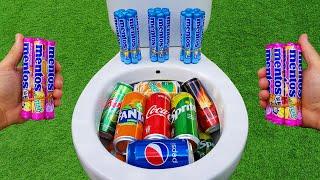 Coca Cola, Fanta, Pepsi, Fruko, Yedigün, Mtn Dew, Burn, Sprite VS Mentos in the toilet