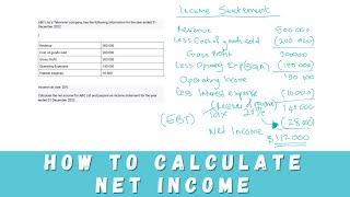 How to calculate NET INCOME // INCOME TAX in the Income Statement