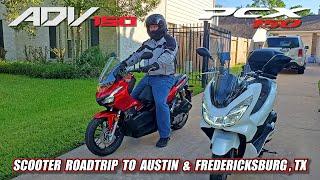 ROADTRIP: 2022 Honda ADV150 & 2015 Honda PCX150 // Scooter Trip to Fredericksburg, Texas