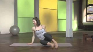 Erika Bloom demonstrates the Pilates advanced flow exercises