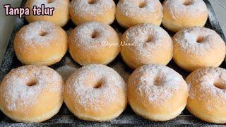 Donat tape tanpa telur super montok dan lembut banget 