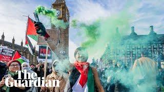 ‘I’m so full of grief’: thousands take to the streets in support of Gaza