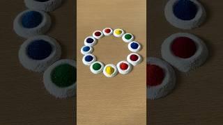 Most beautiful rainbow colours in Rangoli | Make New simple Rangoli Patterns #satisfying #rangoli