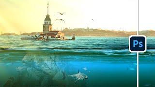 Maiden's Tower Underwater Photo Manipulation. Photoshop Tutorial #kızkülesi Xmanager