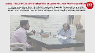 Client Interview for  Mobile Crane Operators at our HR INTERNATIONAL Head Office for KSA Company