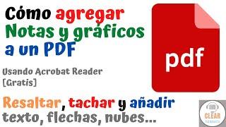 Agregar notas y gráficos a un PDF | Resaltar, tachar y añadir texto, flechas, nubes... | Tutorial