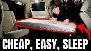 ULTIMATE Minivan Camper Bed Setup & IT’S CHEAP! (Under $200)