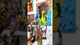 Workshop. Artist Irina Bast. Large painting Gustav Klimt, African American art, Black women art