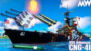  USS Arkansas Becomes Overpowered! 3x VIP Cannons & 2x Iskandar – Modern Warships Gameplay !