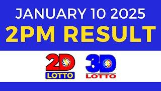 2pm Lotto Result Today January 10 2025 | PCSO 2D 3D Lotto