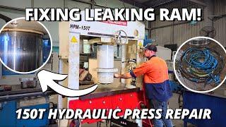 Repairing our 150-Tonne Hydraulic Press: Fixing a Badly Leaking Ram! 