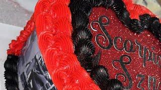 Heart Shaped Glitter and Picture Cake Tutorial | Watch me make this Heart Cake #heartcake #cake