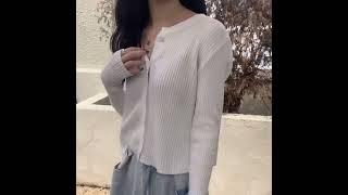 [에이진] 라운드 데일리 골지 가디건 (6colors)  #outfitideas #ootd #fashion #cardigan #데일리룩 #outfitinspo #lookbook