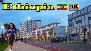 ለማመን የሚከብድ ውበት ከ4ኪሎ ፒያሳ ማምሻው ላይ| Addis Ababa Walking Tour  [4K] Tourist attractiveness