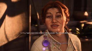 Dragon Age: The Veilguard Elf Warden talks with Harding about Inquisition