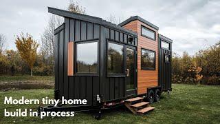 Fritz Tiny Homes modern tiny house build in process tour!