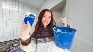 WE RENOVATED OUR HOUSE FROM 0 | We finished grouting the tiles in Bathroom #9