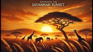 Experience the Savannah Sunset  Warm Ambience with Gentle Breezes & Distant Wildlife Sounds 