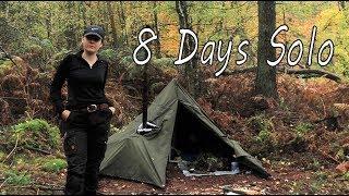 8 Day Solo | Canvas Lavvu | Woodburner | Bushcraft Camp